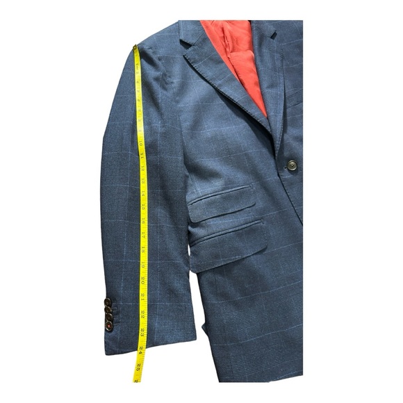 Suit Supply blue plaid wool and silk by Lanificio Carlo Barbera blazer size 46S. - Picture 6 of 10